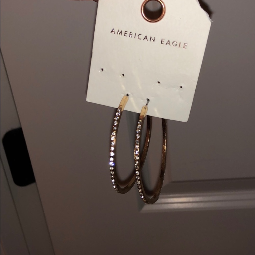 gold hoops with rhinestones